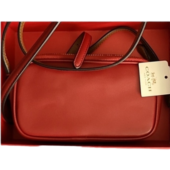 Coach x Disney Mickey Red Crossbody Pouch Bag Leather Limited Edition NWT - Picture 4 of 6